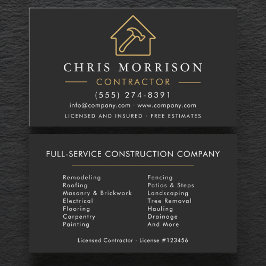 Builder & Construction Company Black Gold Visitekaartje