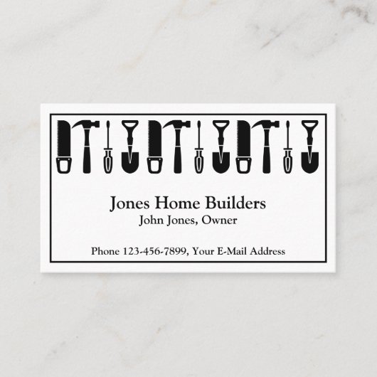 Builder Contractor Construction Business Card Visitekaartje (Voorkant)
