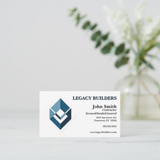 Builder Contractor Developer Real Estate Agent Visitekaartje (Staand voorkant)