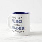 Builder Hero Humor nieuwigheid Tweekleurige Koffiemok (Voorkant links)