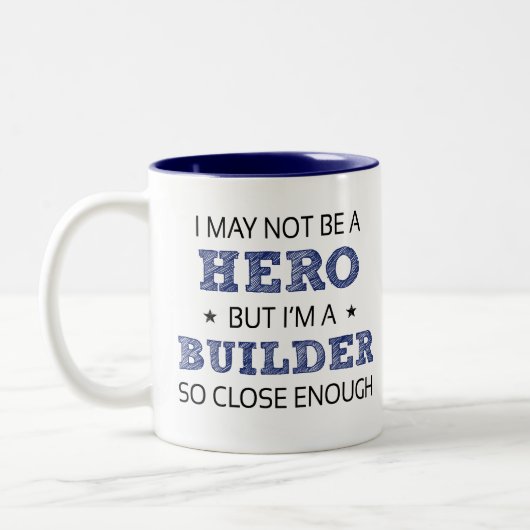 Builder Hero Humor nieuwigheid Tweekleurige Koffiemok (Links)