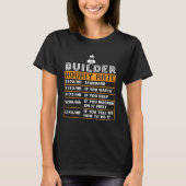 Builder Hourly Rate  Construction Worker Job Match T-shirt (Voorkant)