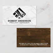 Builder-Logo | Bouwgereedschap | Blauwdrukken Visitekaartje (Voorkant / Achterkant)