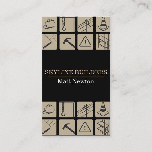 Builder Manager Construction General Contractor Visitekaartje (Voorkant)