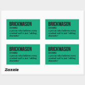 Builder Mason Definition Design Rechthoekige Sticker (Vel)