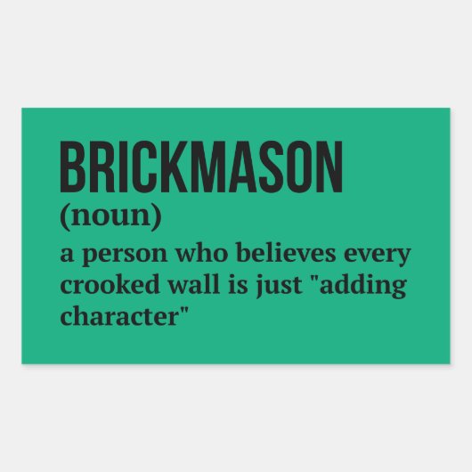 Builder Mason Definition Design Rechthoekige Sticker (Voorkant)