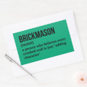 Builder Mason Definition Design Rechthoekige Sticker (Envelop)