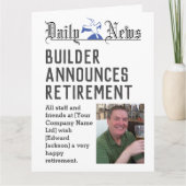 Builder Retirement Kaart om te personaliseren (Voorkant)