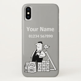 Builder Theme Cartoon iPhone X Hoesje