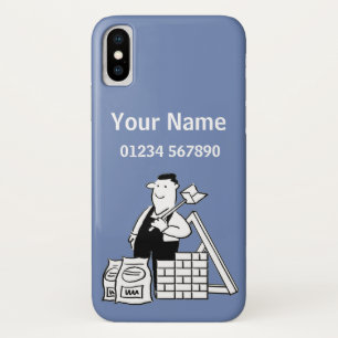 Builder Theme Cartoon iPhone X Hoesje