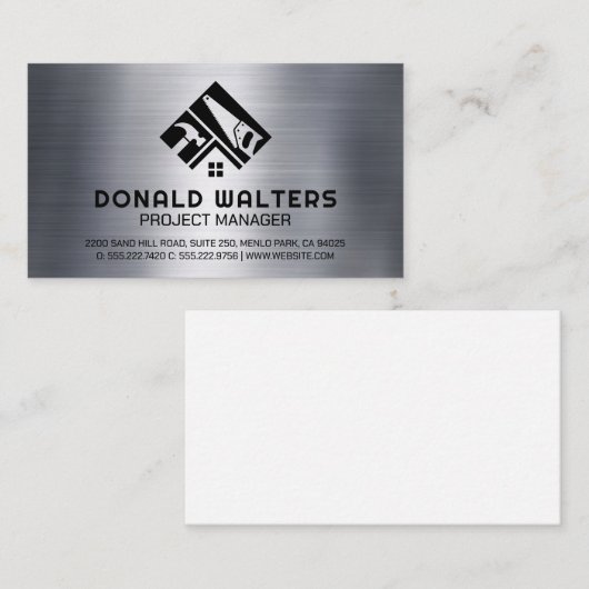 Builder Tools Logo | Metaalborstel Visitekaartje (Voorkant / Achterkant)