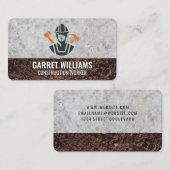 Builder Worker Logo | Beton en Grond Visitekaartje (Voorkant / Achterkant)