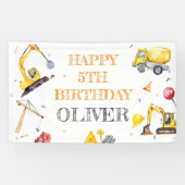 Builder's Dream Construction Party Boys Spandoek (Horizontaal)