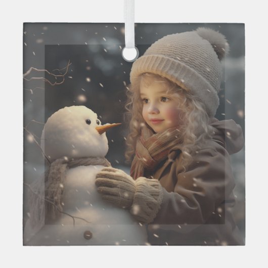 Building a Snowman Glas Ornament (Voorkant)