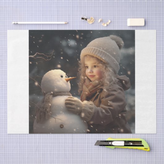 Building a Snowman Tissuepapier (Craft)