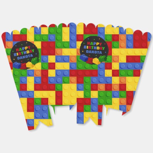 Building Blocks Boy Birthday Brick Party Favor Box Bedankdoosjes (Ongevouwen)