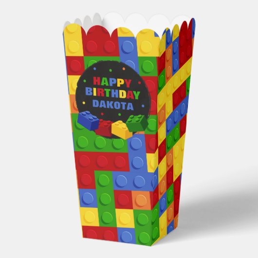 Building Blocks Boy Birthday Brick Party Favor Box Bedankdoosjes (Voorkant)