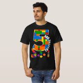 Building Blocks Bricks 5 Year Old Awesome Birthday T-shirt (Voorkant volledig)