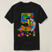 Building Blocks Bricks 5 Year Old Awesome Birthday T-shirt (Design voorkant)