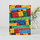 Building Blocks Building Bricks Blocks Birthday Kaart (Staand voorkant)