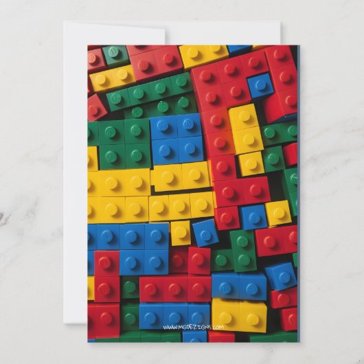 Building Blocks Building Bricks Blocks Birthday  Kaart (Achterkant)