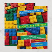 Building Blocks Building Bricks Blocks Birthday Kaart (Voorkant / Achterkant)