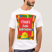 Building Blocks Parent Birthday Fun Matching Party T-shirt (Voorkant)