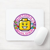 Building Brick Birthday Builder Blocks Bricks Figu Muismat (Met muis)