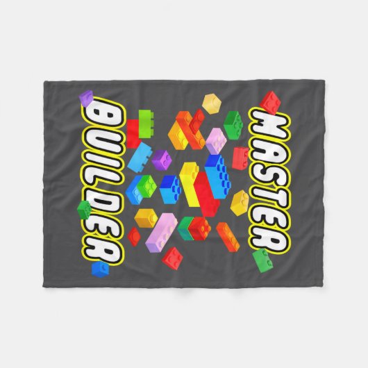 Building Bricks Master Builder Construction Block  Fleece Deken (Voorkant (Horizontaal))