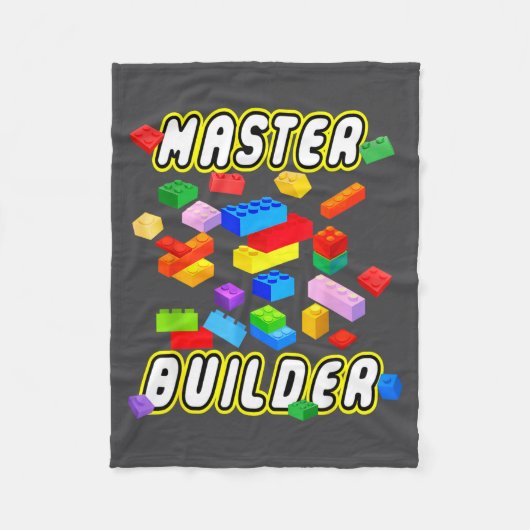 Building Bricks Master Builder Construction Block Fleece Deken (Voorkant)