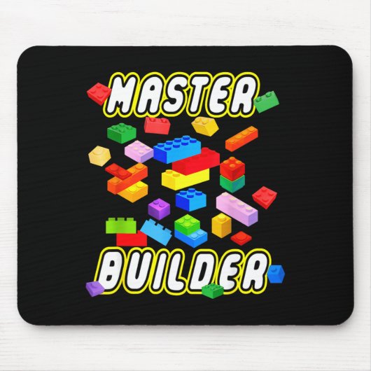 Building Bricks Master Builder Construction Block  Muismat (Voorkant)