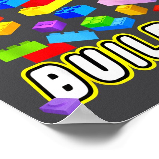 Building Bricks Master Builder Construction Block  Poster (Hoek)