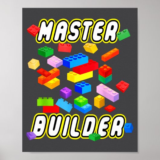 Building Bricks Master Builder Construction Block  Poster (Voorkant)
