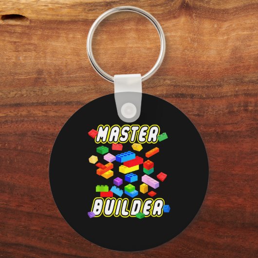 Building Bricks Master Builder Construction Block  Sleutelhanger (Voorkant)