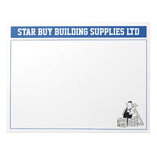 Building Company Notice to Personalise. Notitieblok (Voorkant)