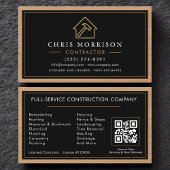 Building Construction Black Gold Business Card Visitekaartje