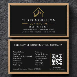 Building Construction Black Gold Business Card  Visitekaartje