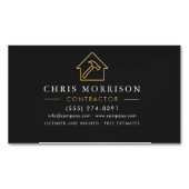 Building Construction Black Gold Magnetisch Visitekaartje (Voorkant)