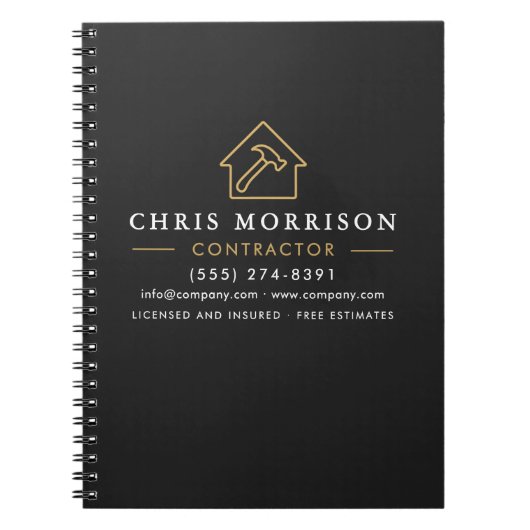 Building Construction Black Gold Notitieboek (Voorkant)