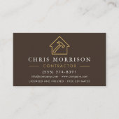 Building Construction Brown Gold QR Code Visitekaartje (Voorkant)