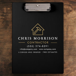 Building Construction Contractor Black Gold Klembord