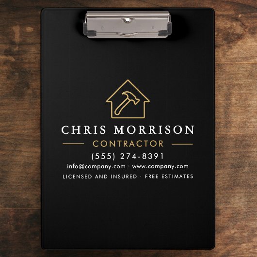 Building Construction Contractor Black Gold Klembord