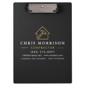 Building Construction Contractor Black Gold Klembord (Voorkant)