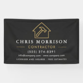Building Construction Contractor Black Gold Spandoek (Horizontaal)
