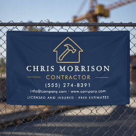 Building Construction Contractor Navy Blue Gold Spandoek