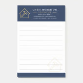 Building Construction Navy Blue Gold Post-it® Notes (Voorkant)