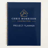 Building Construction Navy Blue Gold Project Planner (Voorkant)