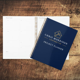 Building Construction Navy Blue Gold Project Planner