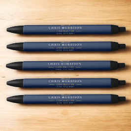 Building Construction Navy Blue Gold Zwarte Inkt Pen
