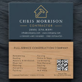 Building Construction QR Code Wood Grain Visitekaartje